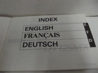 manuel du propriétaire d'é DTMX 125 1991-1991 2