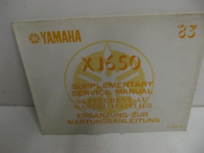 supplément au manuel d'ate XJ 650 1983-1983